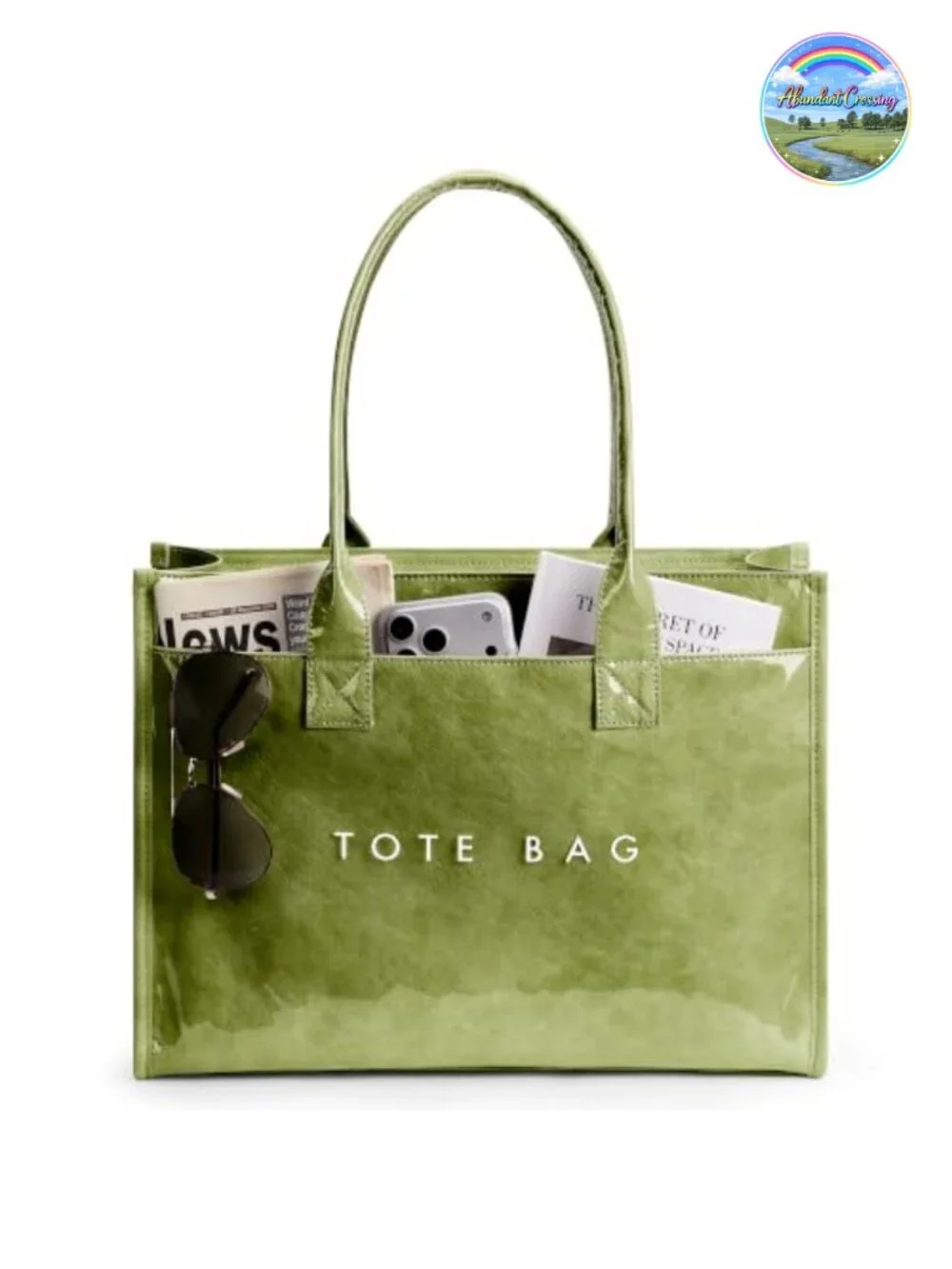 PVC Kraft Paper Tote Bag Large Capacity Laptop Shoulder Handbag